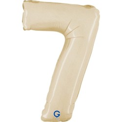 BALLON METALLIQUE CHIFFRE 7 CREME 36 CM