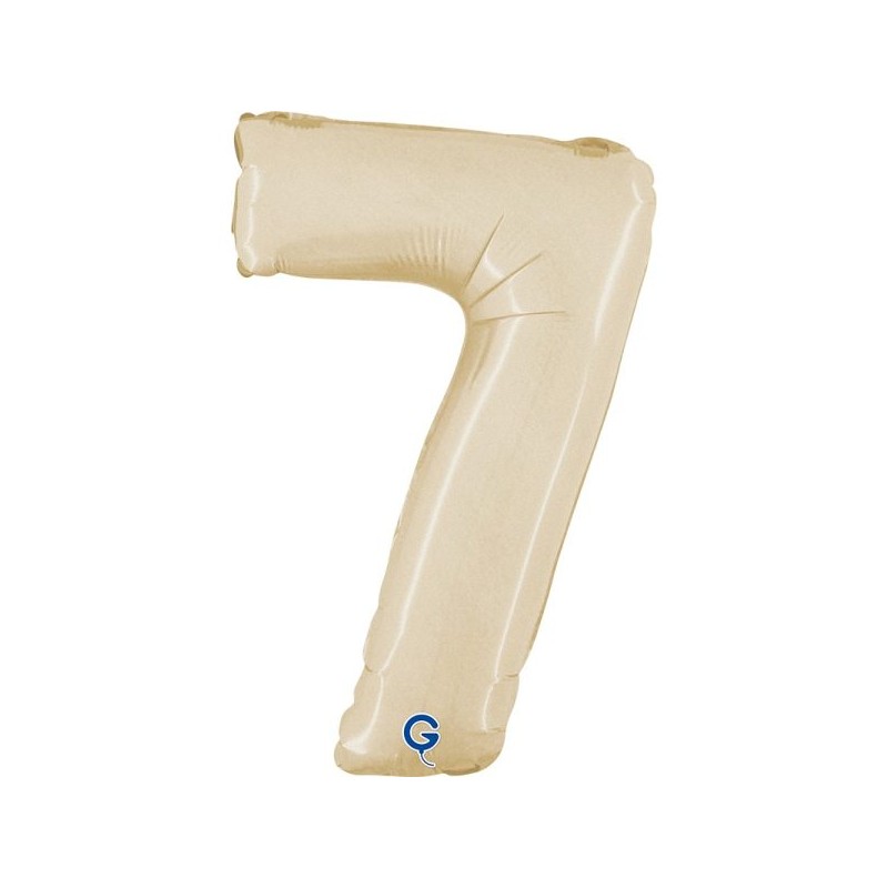 BALLON METALLIQUE CHIFFRE 7 CREME 36 CM