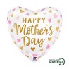 BALLON METALLIQUE COEUR 46 CM HAPPY MOTHER'S DAY BLANC OR ET ROSE