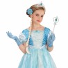 SET DE PRINCESSE DES NEIGES BLEUE GANTS, DIADEME, NATTE ET BAGUETTE
