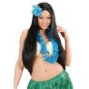 COLLIER HAWAI FLEURS BLEUES CLAIRS