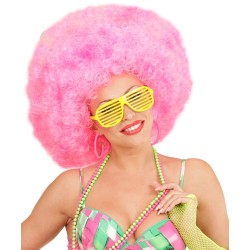 PAIRE DE BOUCLES D'OREILLES ANNEAUX CREOLES ROSE FLUO