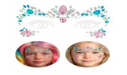 BIJOUX OU STRASS DE VISAGE LICORNE ROSE ET BLEUE