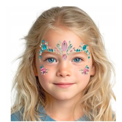 BIJOUX OU STRASS DE VISAGE LICORNE ROSE ET BLEUE