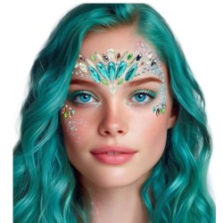 BIJOUX OU STRASS DE VISAGE SIRENE BLEUE ET VIOLETTE