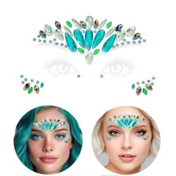 BIJOUX OU STRASS DE VISAGE SIRENE BLEUE ET VIOLETTE