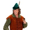 CHAPEAU DE PRINCE DES VOLEURS ROBIN DES BOIS VERT AVEC PLUME
