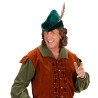 CHAPEAU DE PRINCE DES VOLEURS ROBIN DES BOIS VERT AVEC PLUME
