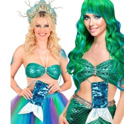 SAC A BANDOULIERE SIRENE SEQUINS OU PAILLETTES BLEU ET ARGENT