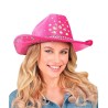 CHAPEAU COW BOY WESTERN DIAMANT ROSE