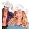 CHAPEAU COW BOY WESTERN DIAMANT BLANC