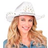 CHAPEAU COW BOY WESTERN DIAMANT BLANC