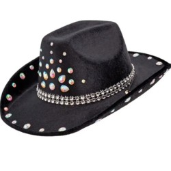 CHAPEAU COW BOY WESTERN DIAMANT NOIR