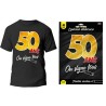 T-SHIRT A DEDICACER 50 ANS SUR FOND NOIR