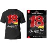 T-SHIRT A DEDICACER 18 ANS SUR FOND NOIR