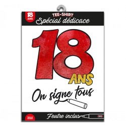 T-SHIRT A DEDICACER 18 ANS