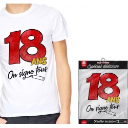 T-SHIRT A DEDICACER 18 ANS
