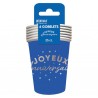 6 GOBELETS BLEU JOYEUX ANNIVERSAIRE EN ARGENT 25 CL 