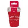 6 GOBELETS ROUGE JOYEUX ANNIVERSAIRE EN ARGENT 25 CL 
