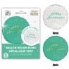 BALLON METALLIQUE ROND JOYEUX ANNIVERSAIRE VERT MENTHE ET BLANC 35 CM