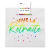 24 SERVIETTES VIVE LA RETRAITE MULTICOLORE SUR FOND BLANC 33 X 33 CM