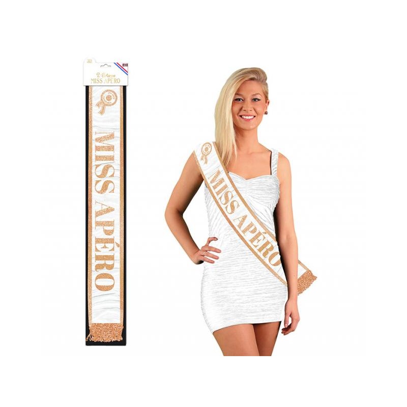 ECHARPE MISS APERO OR ET BLANC