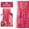 RIDEAU LAMELLE FRANGES ONDULEES ROSE FRAMBOISE 100 CM X 200 CM