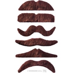 1 MOUSTACHE CHATAIN 6 MODELES ASSORTIS PAS LE CHOIX DU MODELE