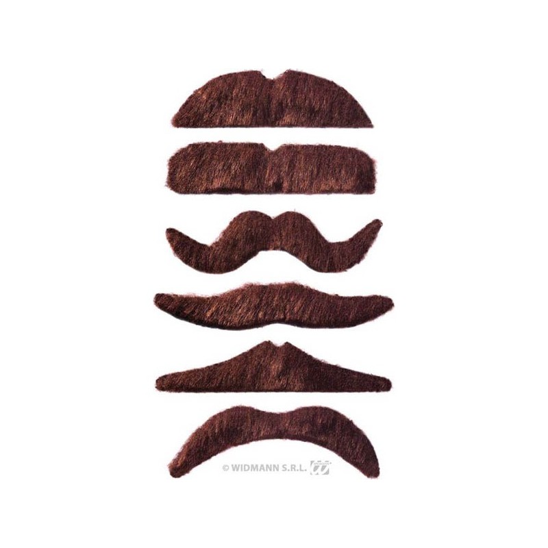 1 MOUSTACHE CHATAIN 6 MODELES ASSORTIS PAS LE CHOIX DU MODELE