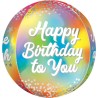 BALLON METALLIQUE ORBZ MULTICOLORE HAPPY BIRTHDAY TO YOU 38 X 40 CM 