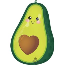 BALLON METALLIQUE AVOCAT NOYAU EN COEUR 60 CM