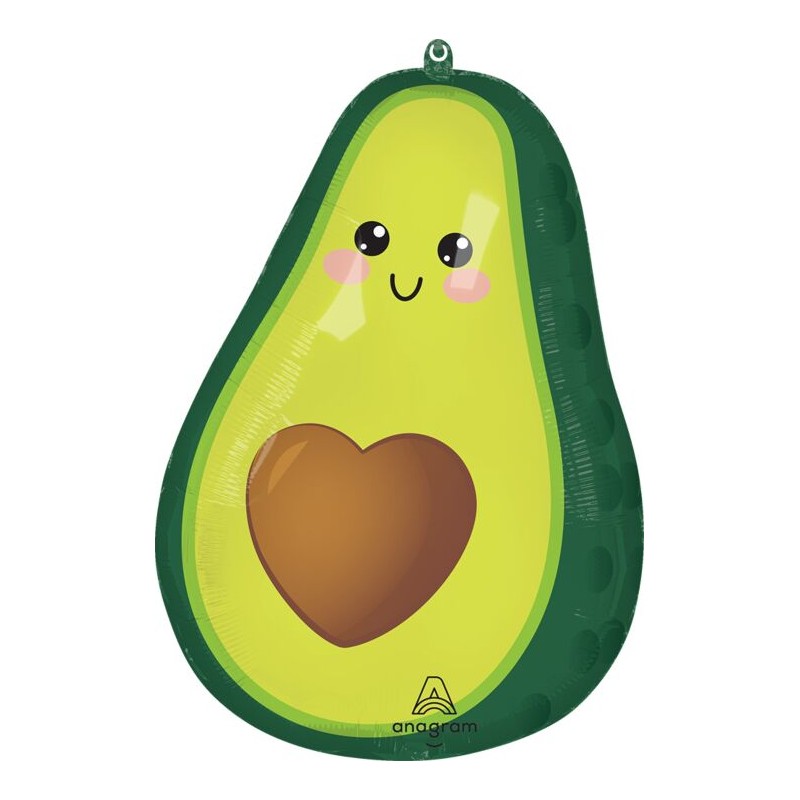 BALLON METALLIQUE AVOCAT NOYAU EN COEUR 60 CM