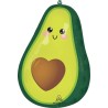 BALLON METALLIQUE AVOCAT NOYAU EN COEUR 60 CM