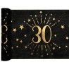 CHEMIN DE TABLE 30 ANS NOIR ET OR 30 CM X 5 M 