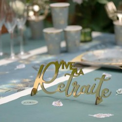 DECORATION DE TABLE VIVE LA RETRAITE LETTRES OR 27 X 4 X 8 CM