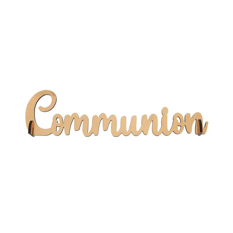 DECORATION DE TABLE LETTRES COMMUNION OR 27 × 2,5 × 6,5 CM