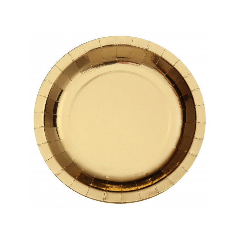 10 ASSIETTES BRILLANTES OR 26.5 CM