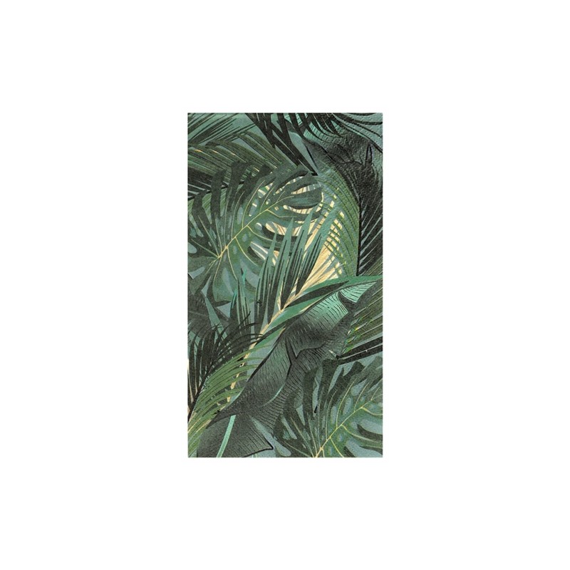 20 SERVIETTES BIRTHDAY JUNGLE VERT ET OR 40 X 33 CM
