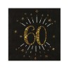 10 SERVIETTES ETINCELANT METAL OR 60 ANS NOIR 