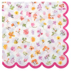 12 SERVIETTES PRINTEMPS FLEURS COLOREES 33 X 33 CM