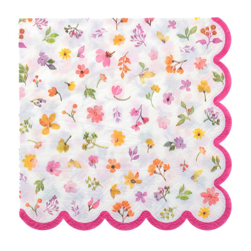 12 SERVIETTES PRINTEMPS FLEURS COLOREES 33 X 33 CM