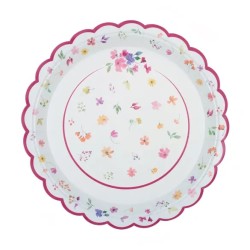 6 ASSIETTES PRINTEMPS FLEURS COLOREES 23 CM