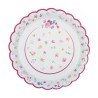 6 ASSIETTES PRINTEMPS FLEURS COLOREES 23 CM