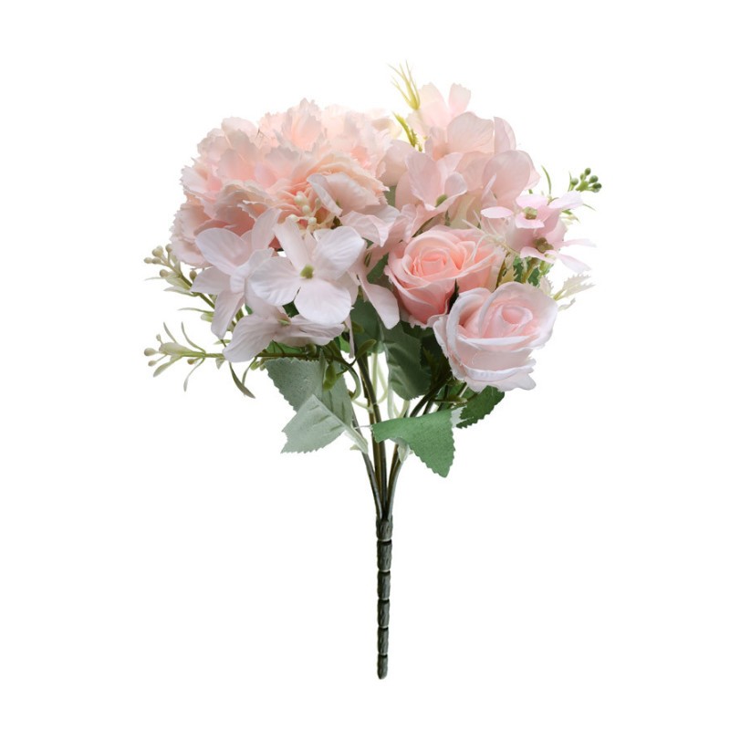 BOUQUET ROMANTIQUE FLEURS ROSE 30 CM
