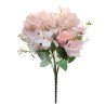 BOUQUET ROMANTIQUE FLEURS ROSE 30 CM
