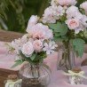 BOUQUET ROMANTIQUE FLEURS ROSE 30 CM