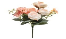 BOUQUET ROMANTIQUE FLEURS PECHE 30 CM