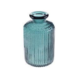 VASE BOUTEILLE BLEU CANARD DIAM 6 CM HAUT 10 CM