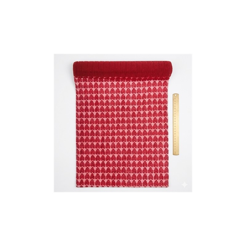 CHEMIN DE TABLE DENTELLE COEURS ROUGES 28 CM X 2.5 M
