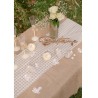 CHEMIN DE TABLE DENTELLE COEURS IVOIRES 28 CM X 2.5 M